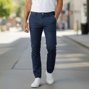 Lululemon Commission Pants Mens 30 Navy Blue Chino Warpstreme Golf Travel Casual